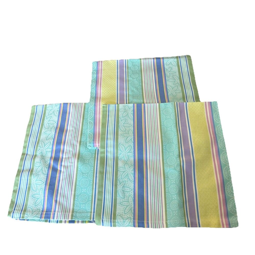 XOCHI Melisande Lilac Striped Cloth Dinner Napkins Set of 3 Cotton 22x22 NWT New